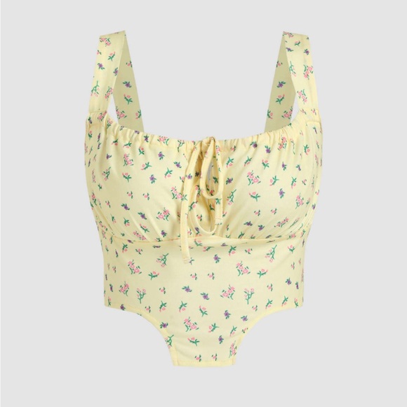 Floral knotted tank top - Picture 3 of 6